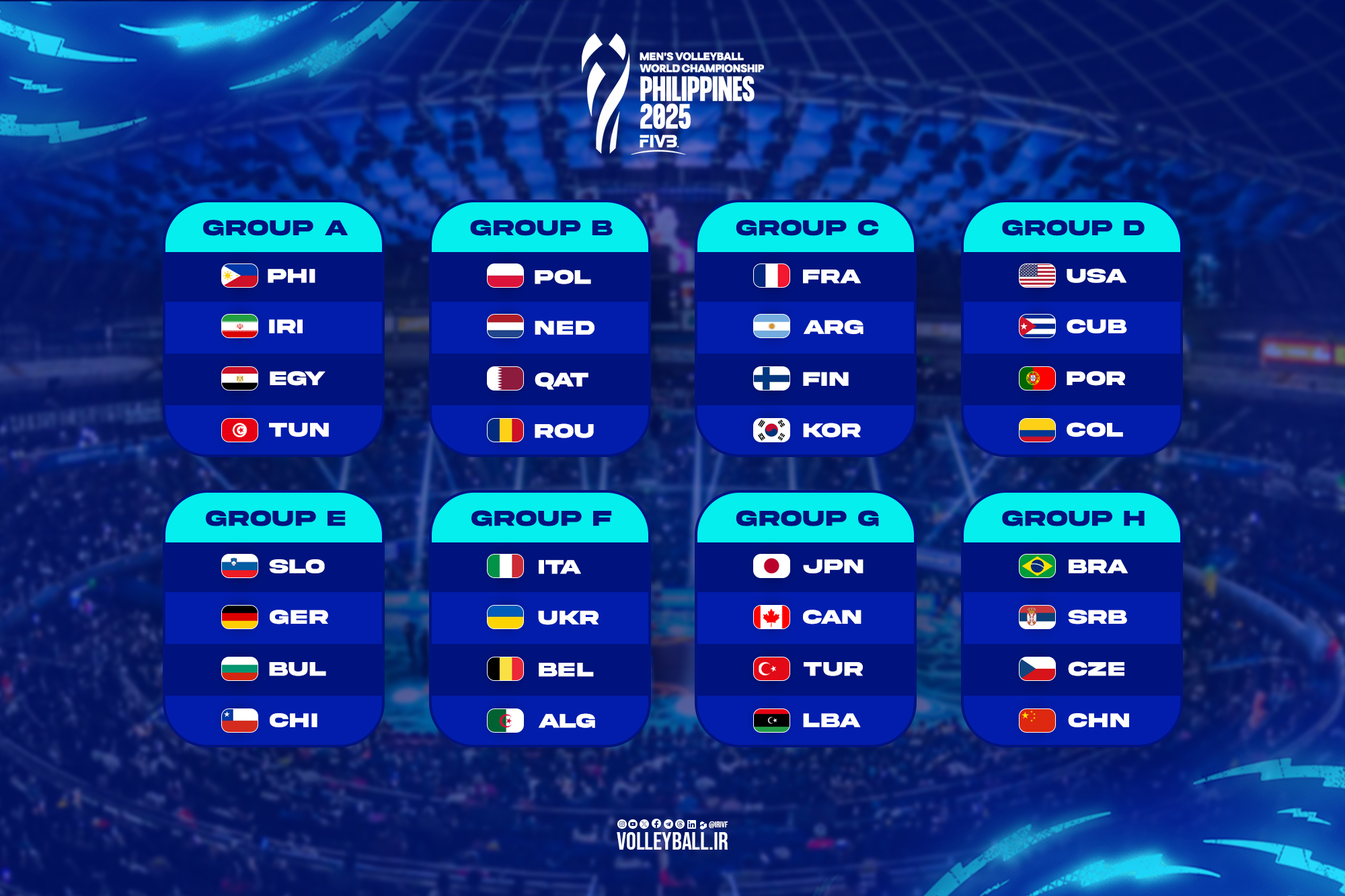 برنامه کامل مسابقات والیبال قهرمانی جهان 2025